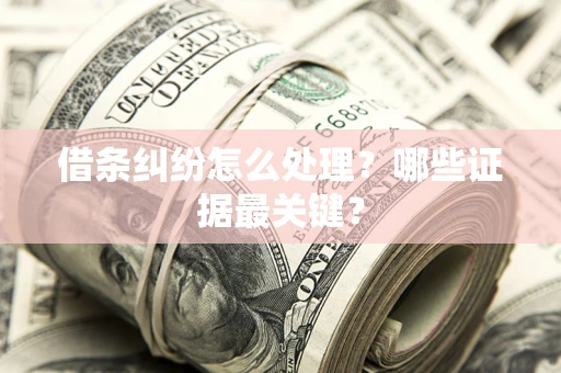 武汉借条纠纷怎么处理？哪些证据最关键？