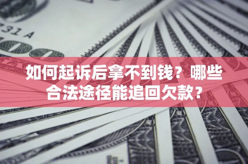 武汉如何起诉后拿不到钱？哪些合法途径能追回欠款？