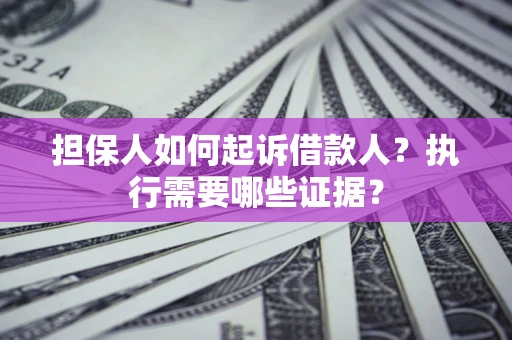 武汉担保人如何起诉借款人？执行需要哪些证据？