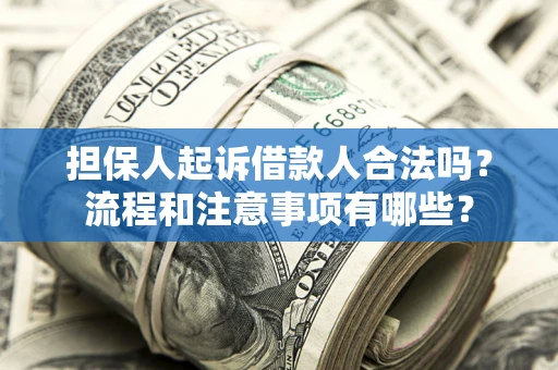 武汉担保人起诉借款人合法吗？流程和注意事项有哪些？