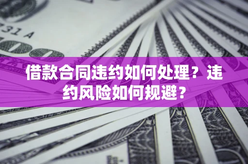 武汉借款合同违约如何处理？违约风险如何规避？